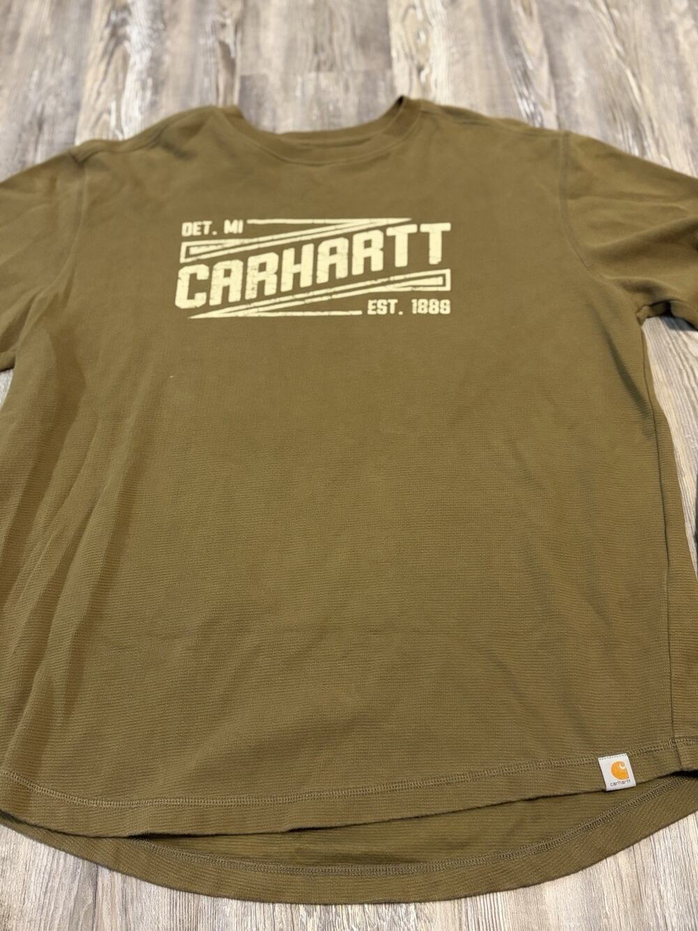 Carhartt Relaxed Fit Graphic Tee Shirt XL Olive Green Logo Workwear Men’s